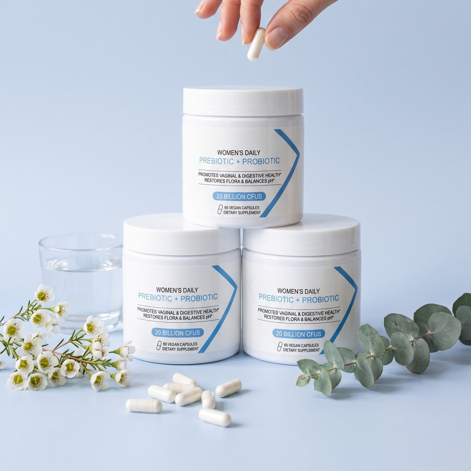 Three jars of AVENIA with capsules